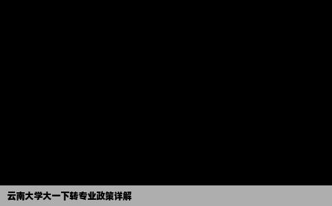 云南大学大一下转专业政策详解