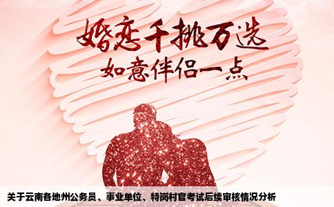 关于云南各地州公务员、事业单位、特岗村官考试后续审核情况分析